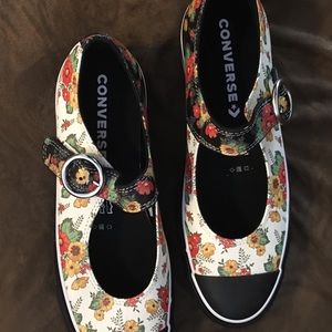 converse mary jane floral shoes